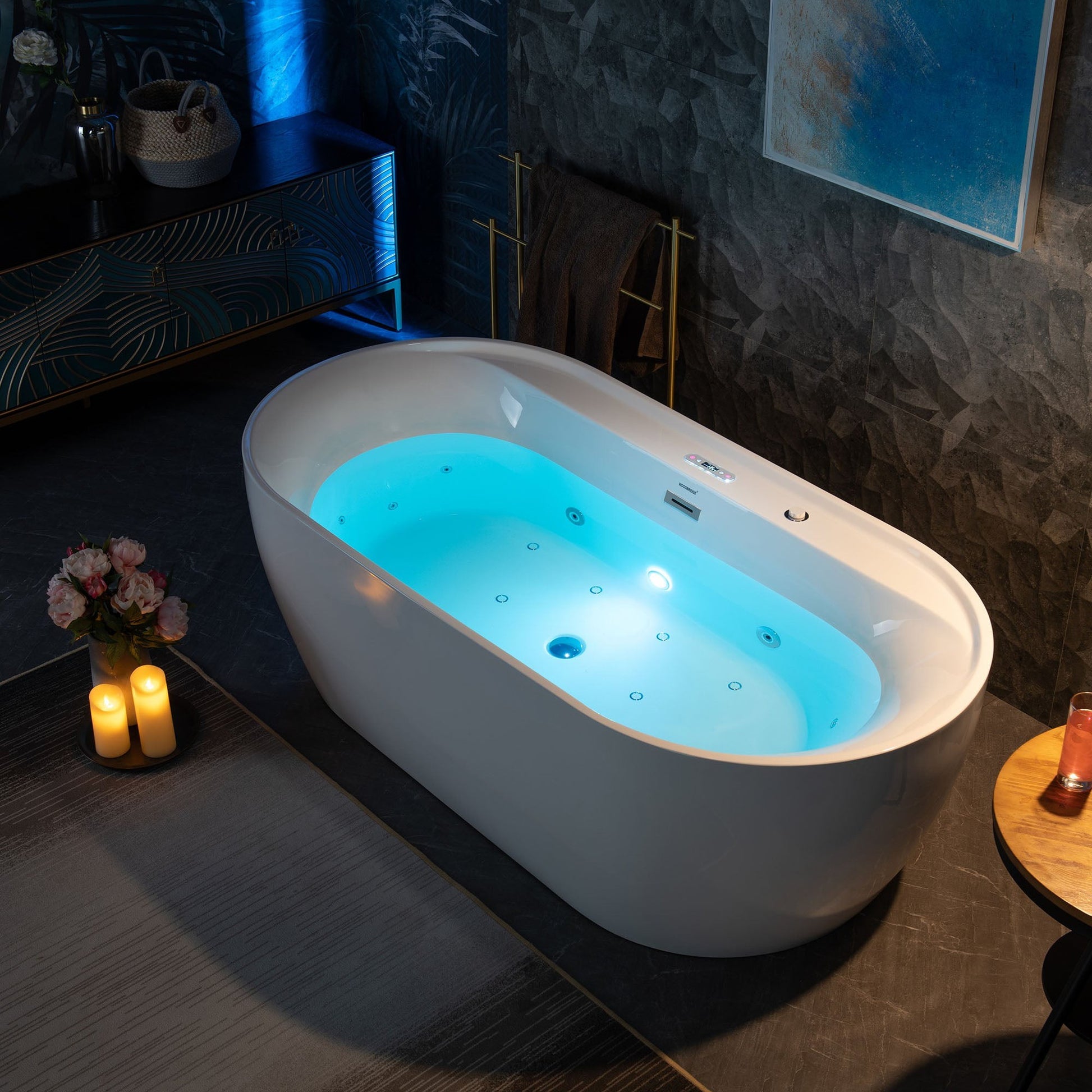 Jacuzzi Bath Tub Freestanding Jetted Tub With Heater WoodBridge