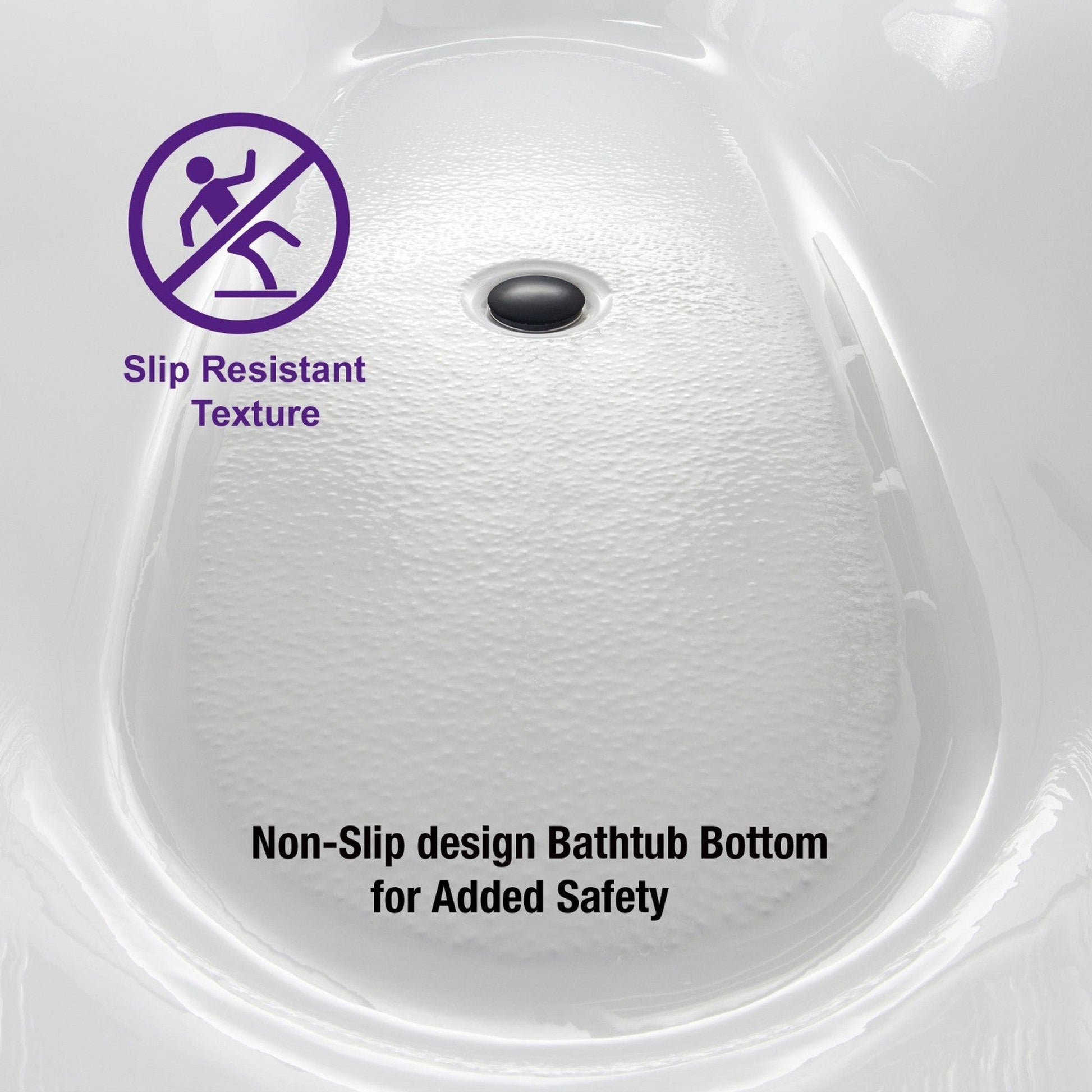 WoodBridge BTA0081 59" White Acrylic Freestanding Soaking Bathtub With Matte Black Overflow, Drain, F0025MBVT Tub Filler and Caddy Tray