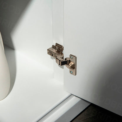 WoodBridge London 48" White Solid Wood Bathroom Vanity Base and Italian Carrara Marble Top, Rectangle Undermount Sink, 2 Soft Closing Doors and 6 Full Extension Dovetail Drawers With 8" Faucet Holes