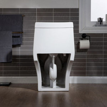 WoodBridge T-0041 White Elongated One Piece Toilet With Smart Bidet Seat, Electronic Advanced Self Cleaning, Soft Close Lid, Adjustable Water Temperature, LED Nightlight, Heated Seat, Warm Air Dryer