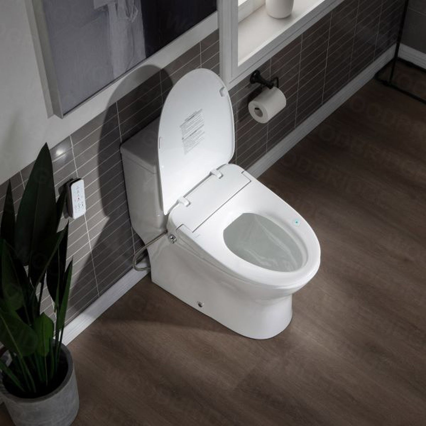 WoodBridge T-0044 White One Piece 1.1GPF/1.6 GPF Dual Flush Elongated Toilet With Advance Smart Bidet