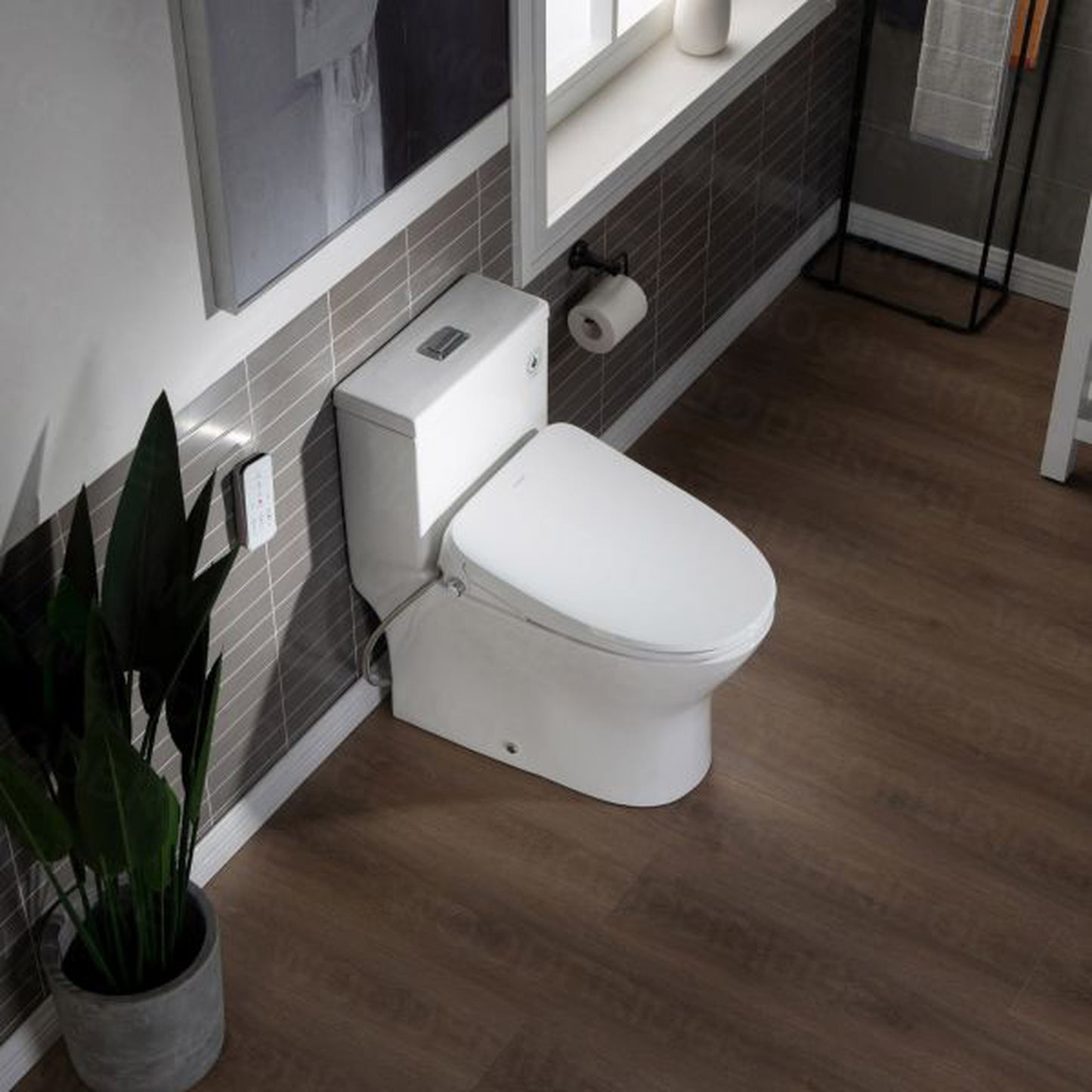 WoodBridge T-0044 White One Piece 1.1GPF/1.6 GPF Dual Flush Elongated Toilet With Advance Smart Bidet