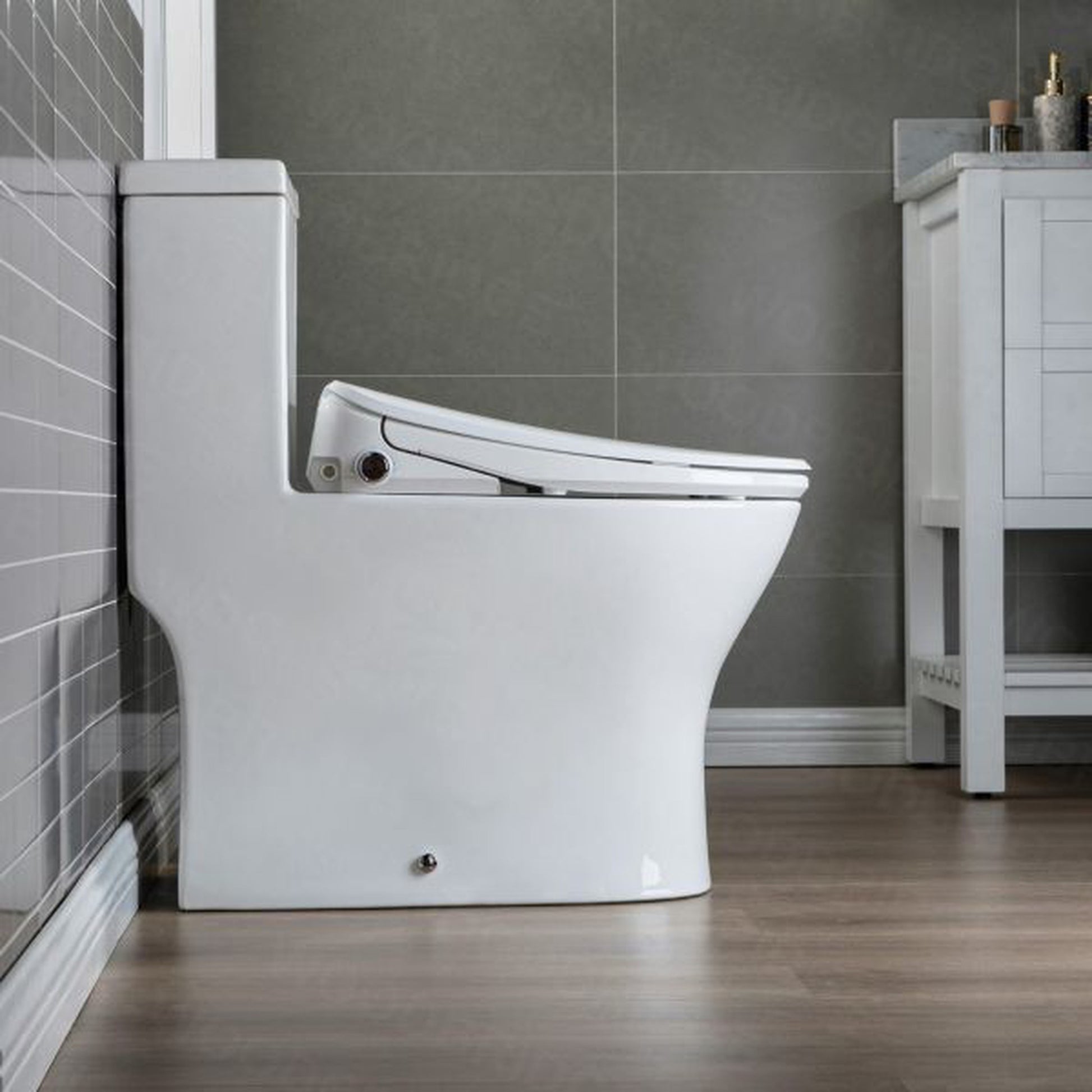 WoodBridge T-0044 White One Piece 1.1GPF/1.6 GPF Dual Flush Elongated Toilet With Advance Smart Bidet