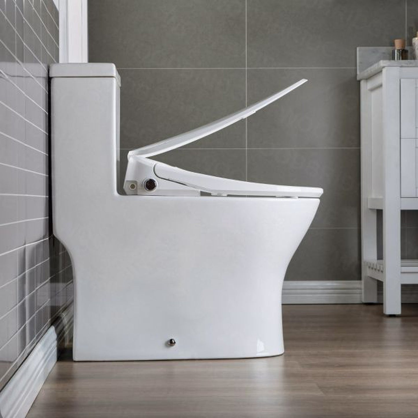 WoodBridge T-0044 White One Piece 1.1GPF/1.6 GPF Dual Flush Elongated Toilet With Advance Smart Bidet