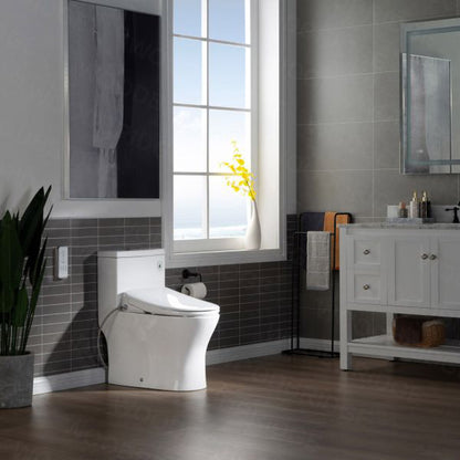 WoodBridge T-0044 White One Piece 1.1GPF/1.6 GPF Dual Flush Elongated Toilet With Advance Smart Bidet