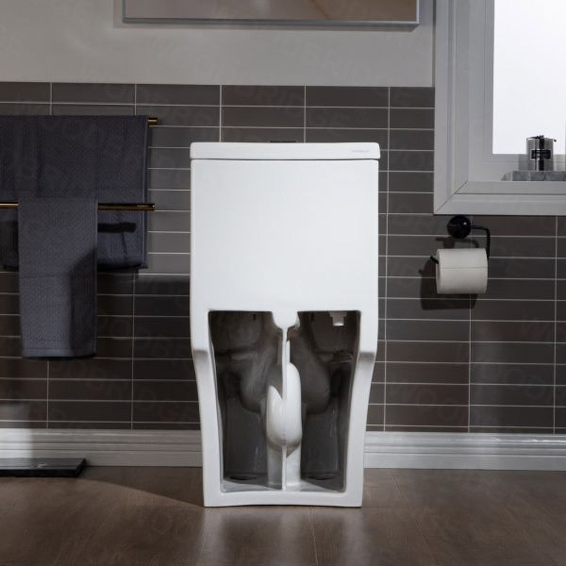 WoodBridge T-0044 White One Piece 1.1GPF/1.6 GPF Dual Flush Elongated Toilet With Advance Smart Bidet