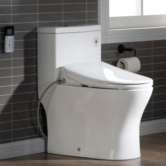 WoodBridge T-0044 White One Piece 1.1GPF/1.6 GPF Dual Flush Elongated Toilet With Advance Smart Bidet