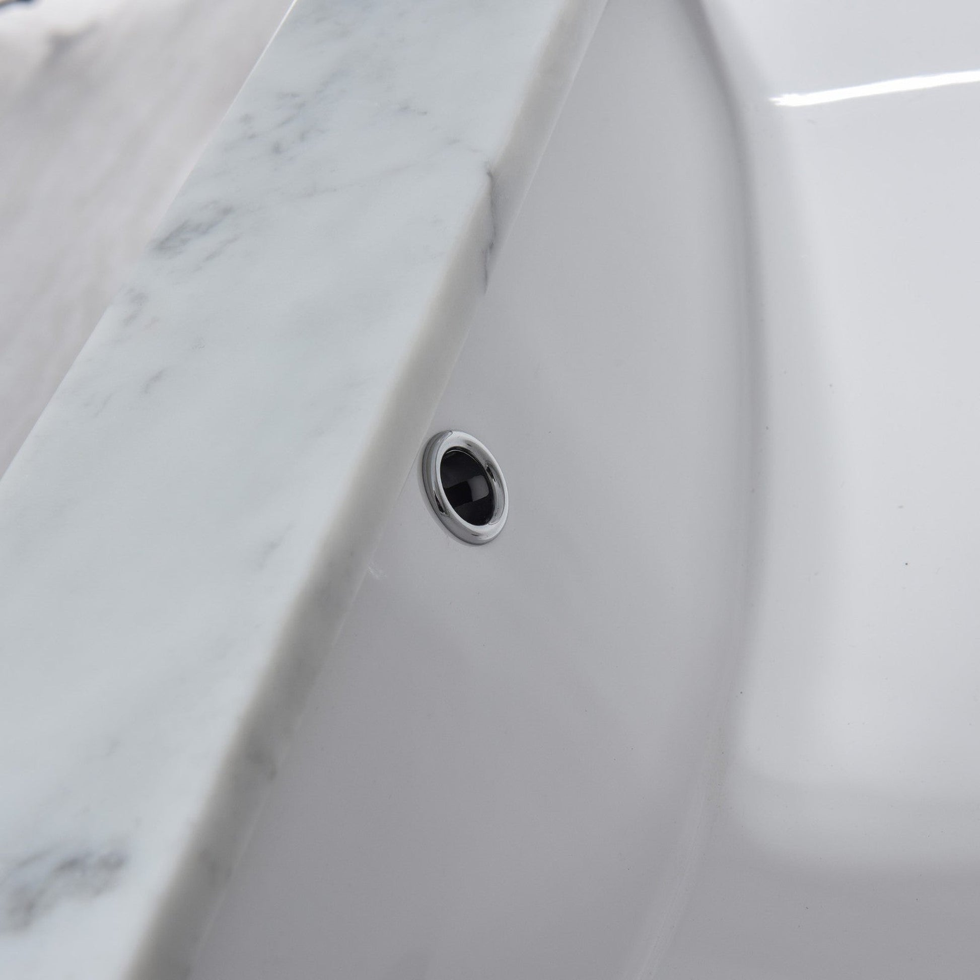 Woodbridge 31" White Carrara Marble Vanity Top With Single Undermount Sink and Pre-drilled 8" Widespread Faucet Holes