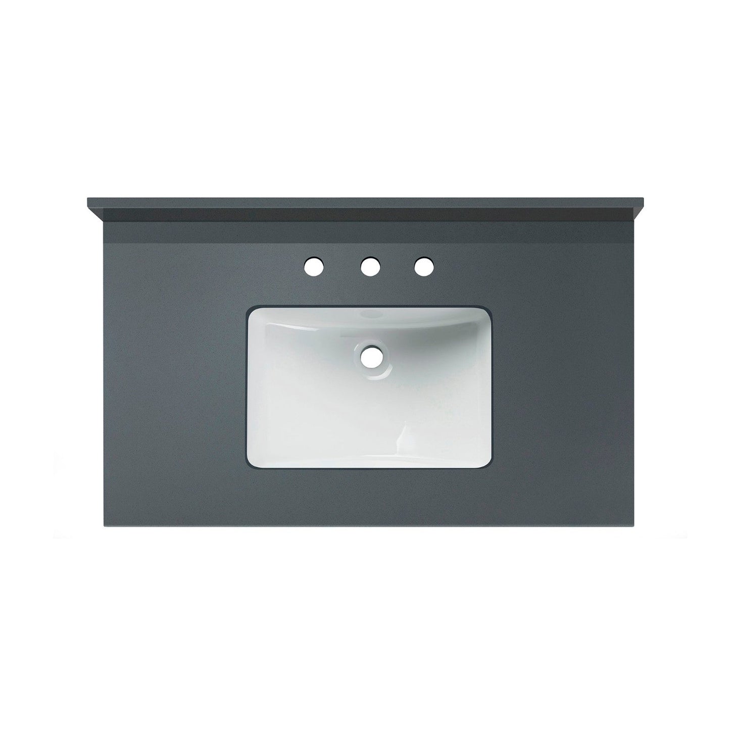 Woodbridge 37" Dark Gray Engineered Stone Vanity Top With Single Undermount Sink and Pre-drilled 3-Hole for 4" Centerset Faucet