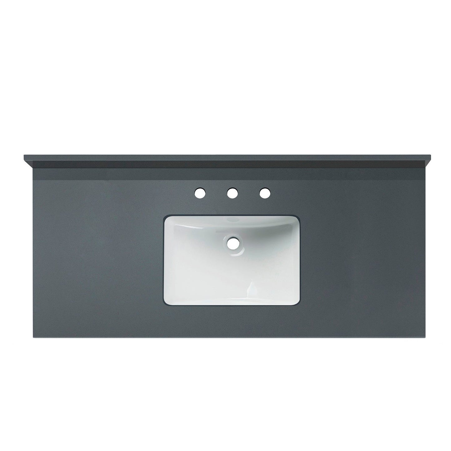 Woodbridge 49" Dark Gray Engineered Stone Vanity Top With Single Undermount Sink and Pre-drilled 3-Hole for 4" Centerset Faucet