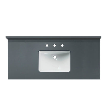 Woodbridge 49" Dark Gray Engineered Stone Vanity Top With Single Undermount Sink and Pre-drilled 3-Hole for 4" Centerset Faucet