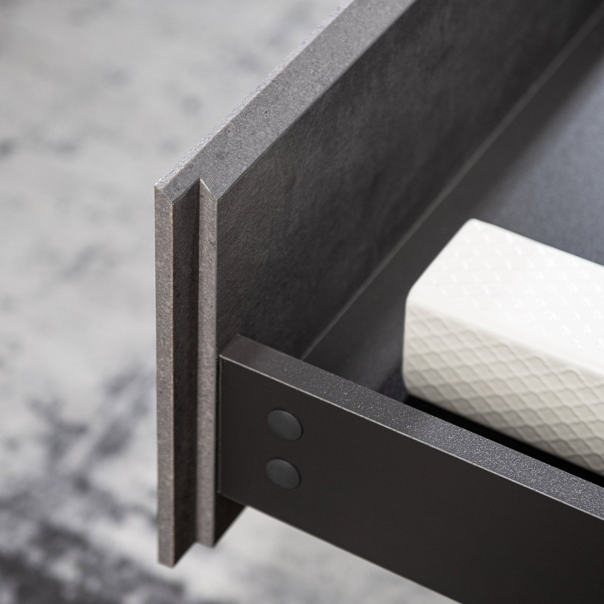 Woodbridge California Style 60" Gray Contemporary Wall Hung Floating Vanity and Black Quartz Sand Composite Vanity Top With Integrated Double Sink