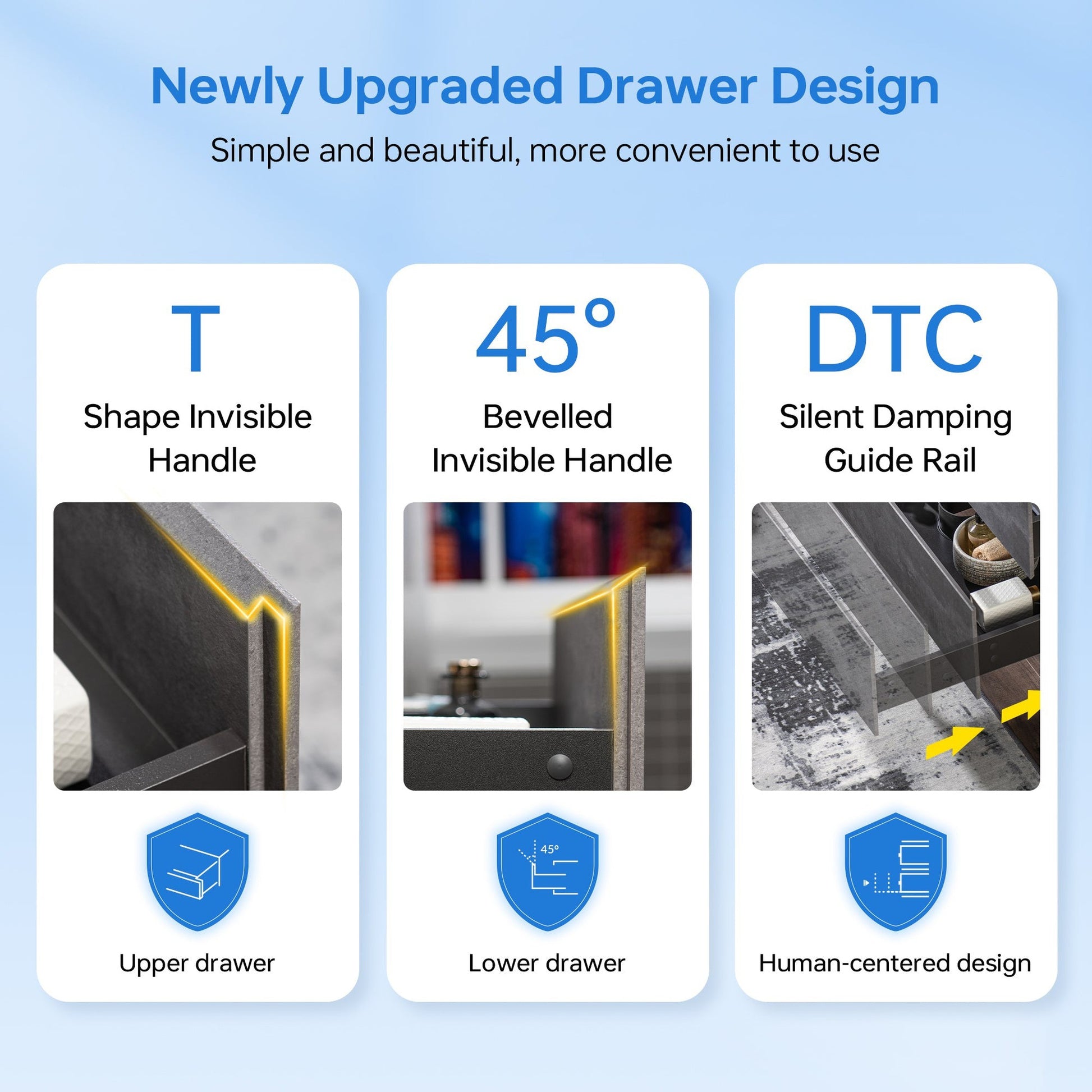 Woodbridge California Style 60" Gray Contemporary Wall Hung Floating Vanity and Black Quartz Sand Composite Vanity Top With Integrated Double Sink