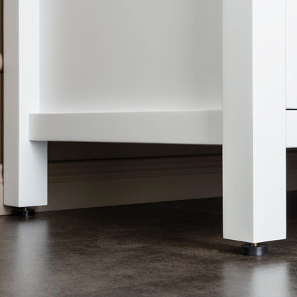 Woodbridge Milan 37" White Solid Wood Vanity Base and Carrara White Marble Top, Single Basin With Pre-Drilled Single Faucet Hole