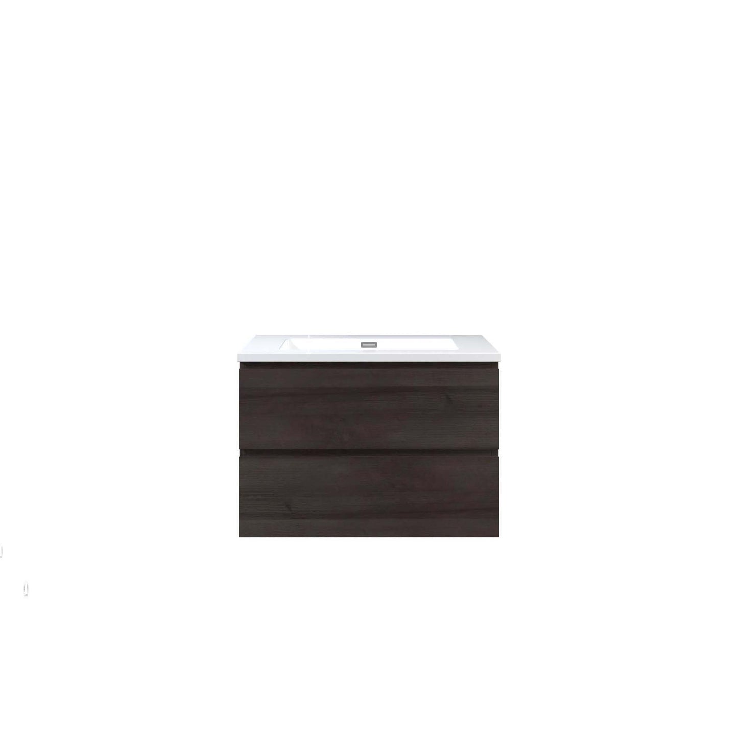 Woodbridge New Jersey Style 30" Gray Oak Vanity Base and White Resin Composite Vanity Top With Integrated Sink