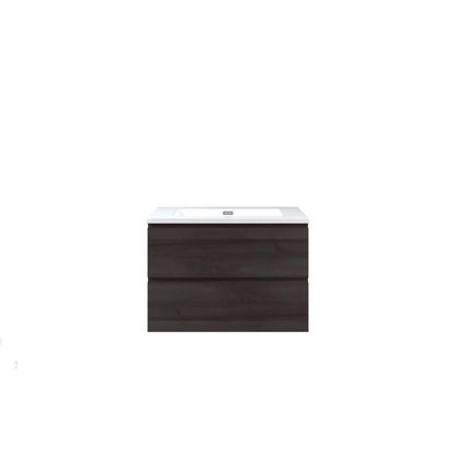 Woodbridge New Jersey Style 30" Gray Oak Vanity Base and White Resin Composite Vanity Top With Integrated Sink