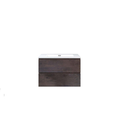 Woodbridge New Jersey Style 30" Rose Wood Vanity Base and White Resin Composite Vanity Top With Integrated Sink