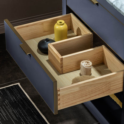 Woodbridge Venice 31" Gray and Gold Trim Solid Wood Vanity Base and Carrara Marble Vanity Top With 3 Pre-drilled Holes for 8" Widespread Faucet