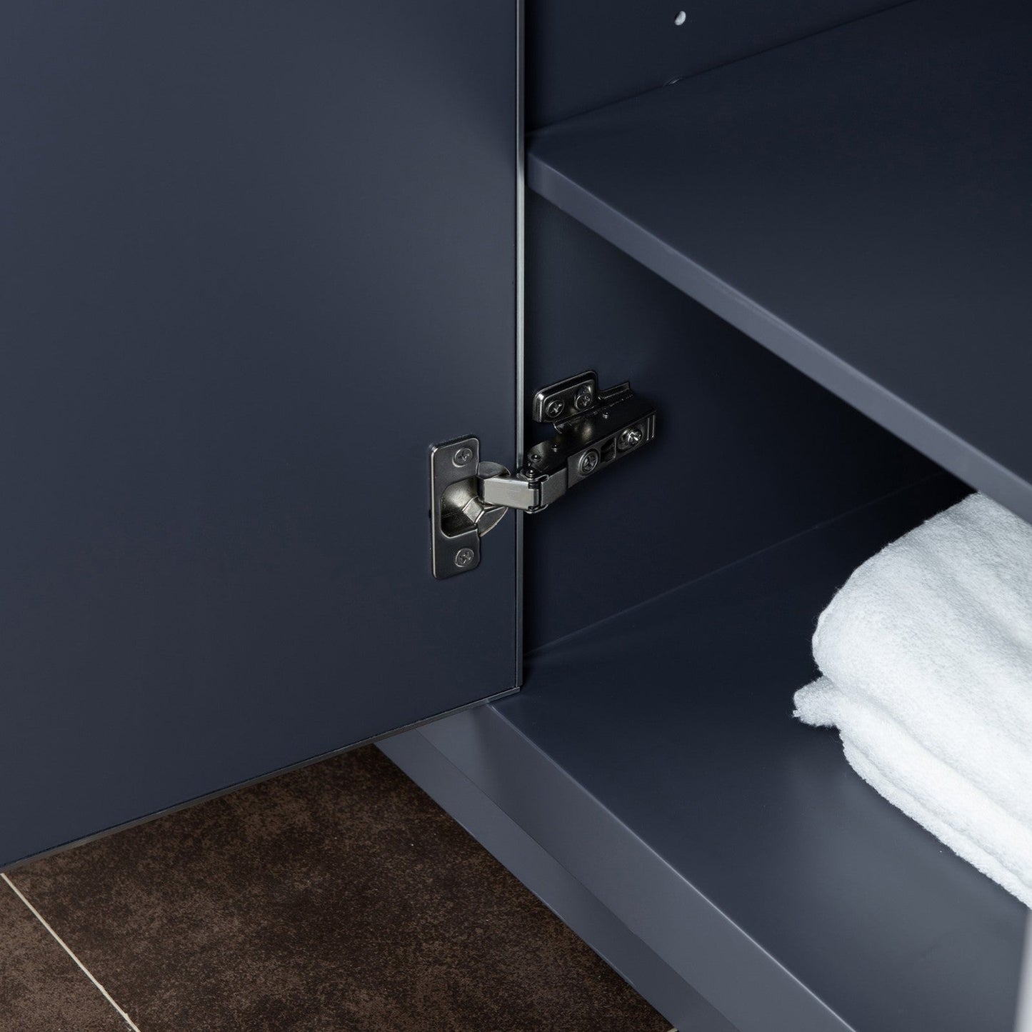 Woodbridge Venice 48" Gray and Brushed Nickel Trim Solid Wood Vanity Base and Carrara Marble Top With Pre-Drilled Single Hole Faucet