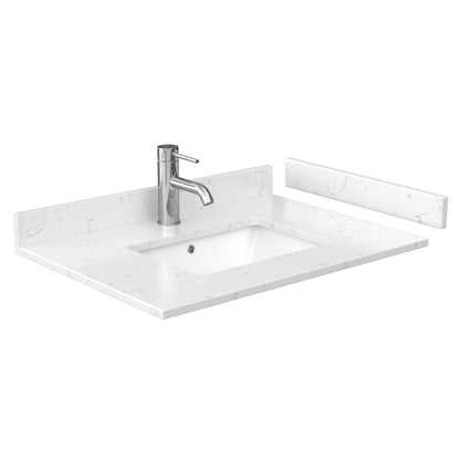 Wyndham Collection Deborah 30" Single Bathroom Vanity in Dark Gray, Light-Vein Carrara Cultured Marble Countertop, Undermount Square Sink, No Mirror