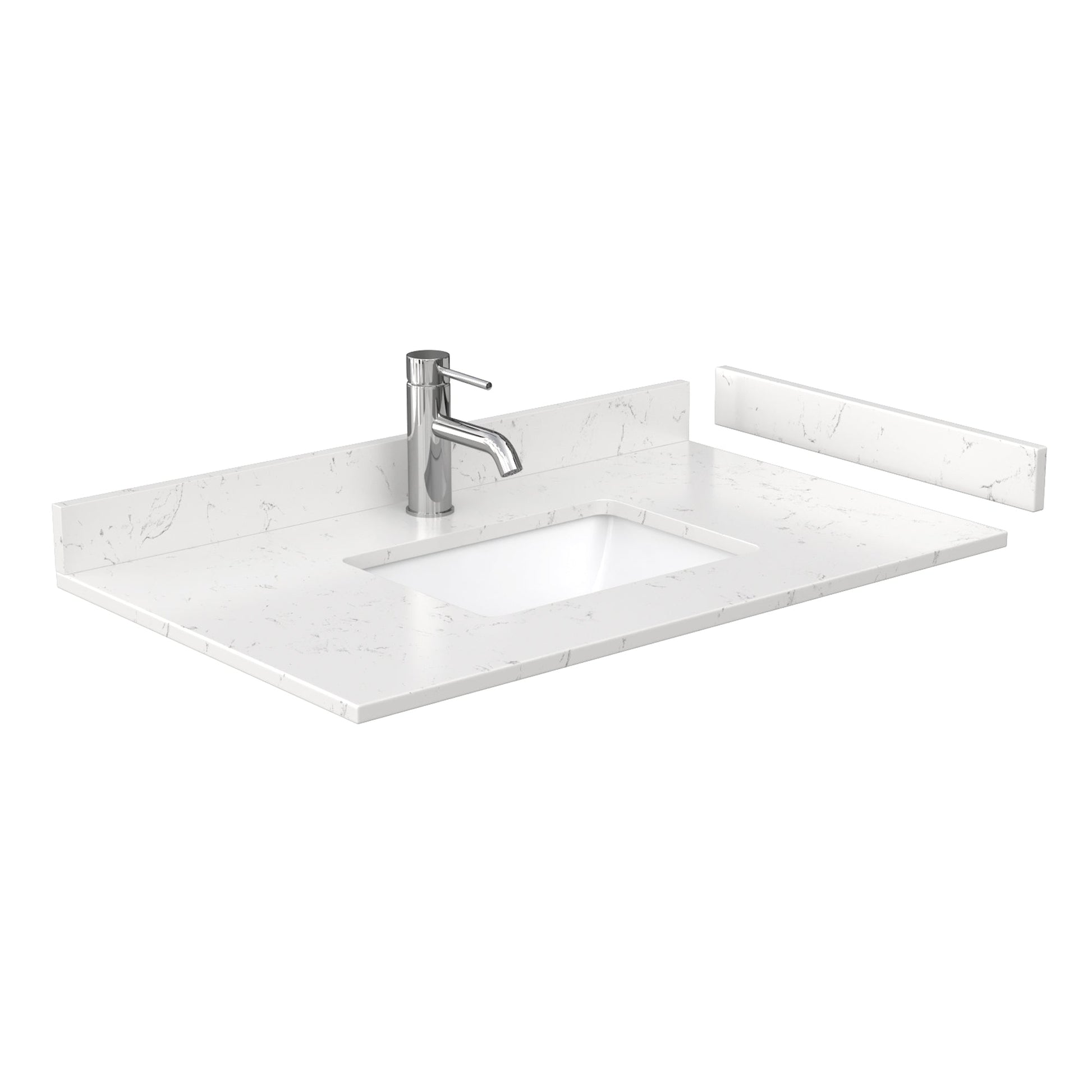 Wyndham Collection Deborah 36" Single Bathroom Vanity in White, Carrara Cultured Marble Countertop, Undermount Square Sink, Brushed Gold Trim, 24" Mirror