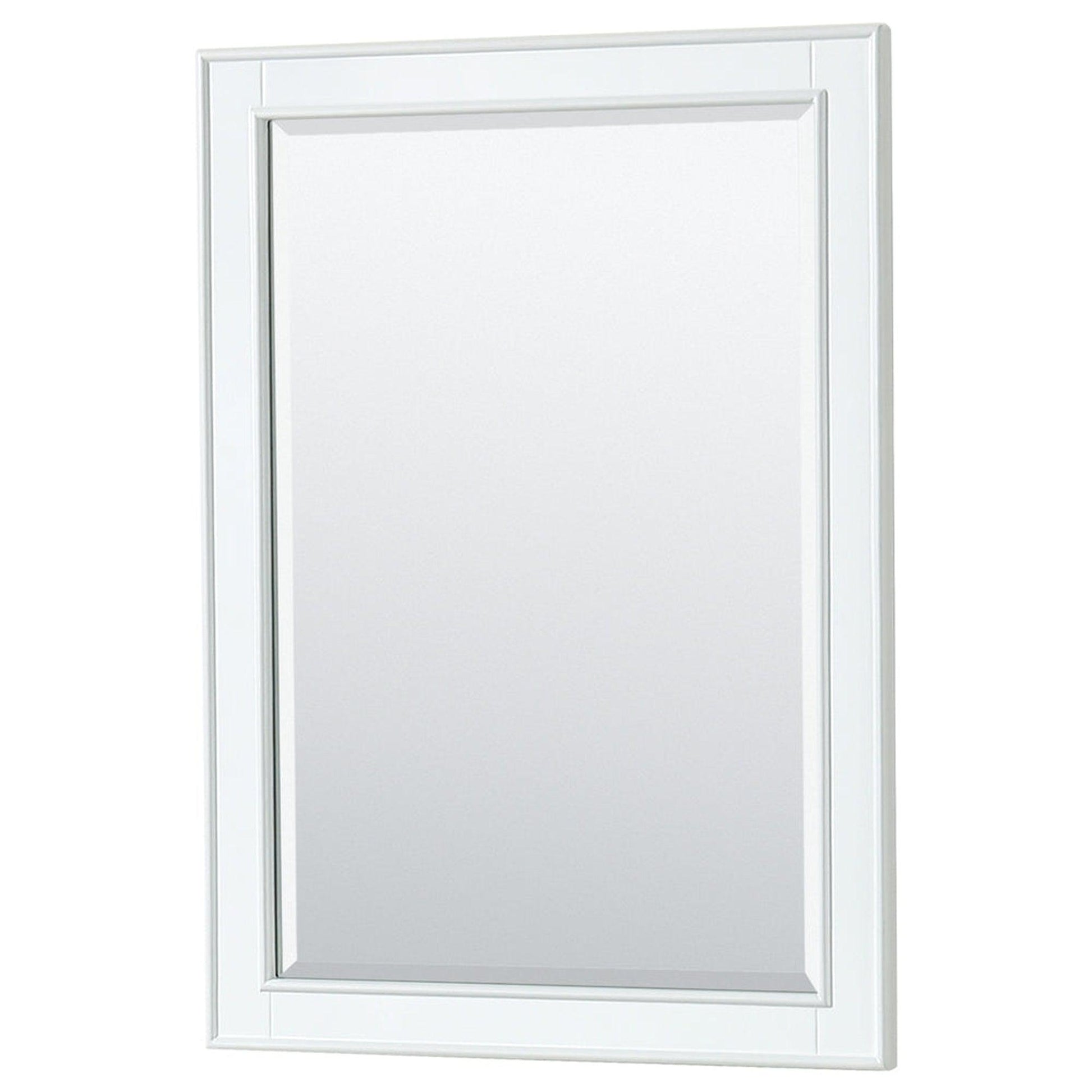 Wyndham Collection Deborah 36" Single Bathroom Vanity in White, White Carrara Marble Countertop, Undermount Oval Sink, Brushed Gold Trim, 24" Mirror