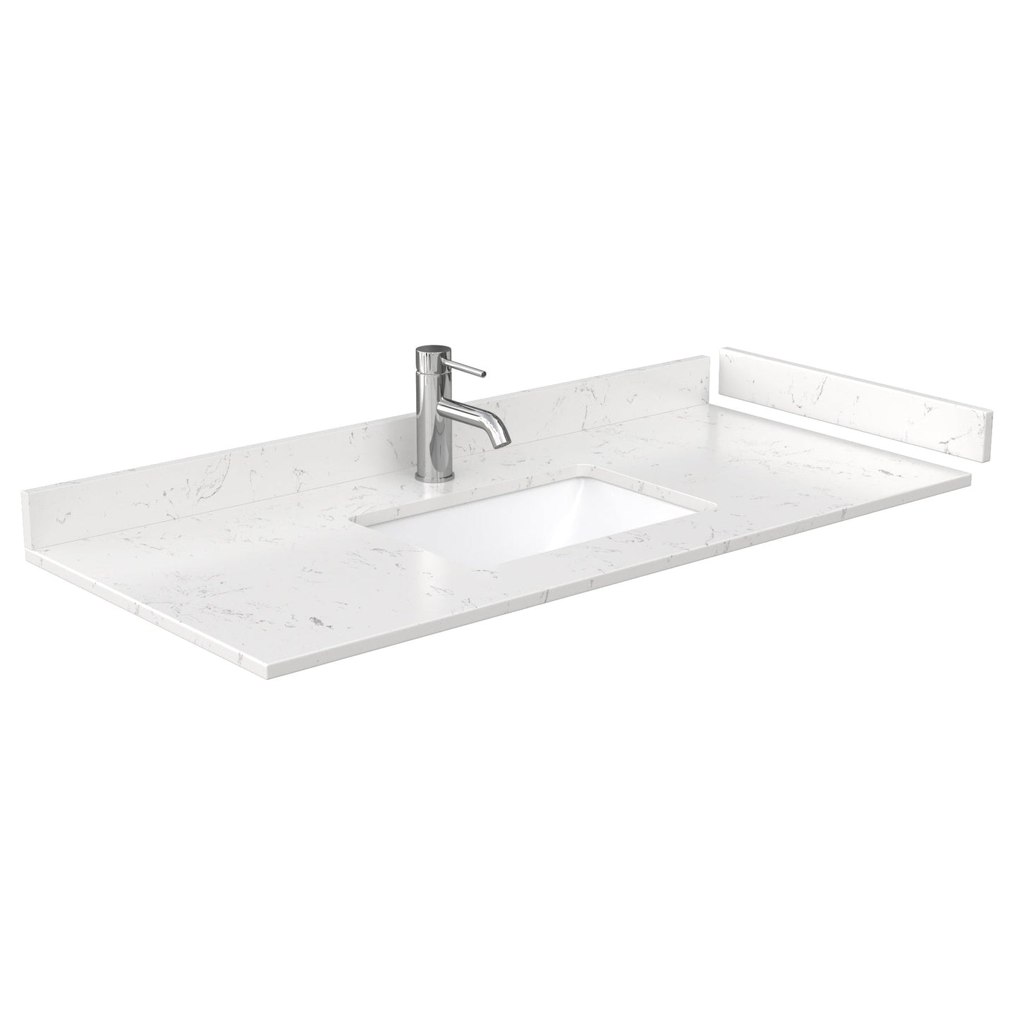 Wyndham Collection Deborah 48" Single Bathroom Vanity in Dark Gray, Light-Vein Carrara Cultured Marble Countertop, Undermount Square Sink, 46" Mirror