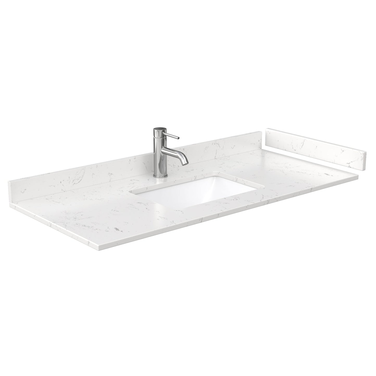 Wyndham Collection Deborah 48" Single Bathroom Vanity in White, Light-Vein Carrara Cultured Marble Countertop, Undermount Square Sink, Medicine Cabinet