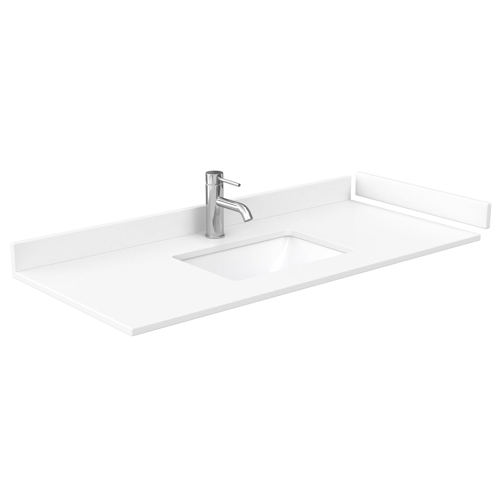 Wyndham Collection Deborah 48" Single Bathroom Vanity in White, White Cultured Marble Countertop, Undermount Square Sink, Medicine Cabinet