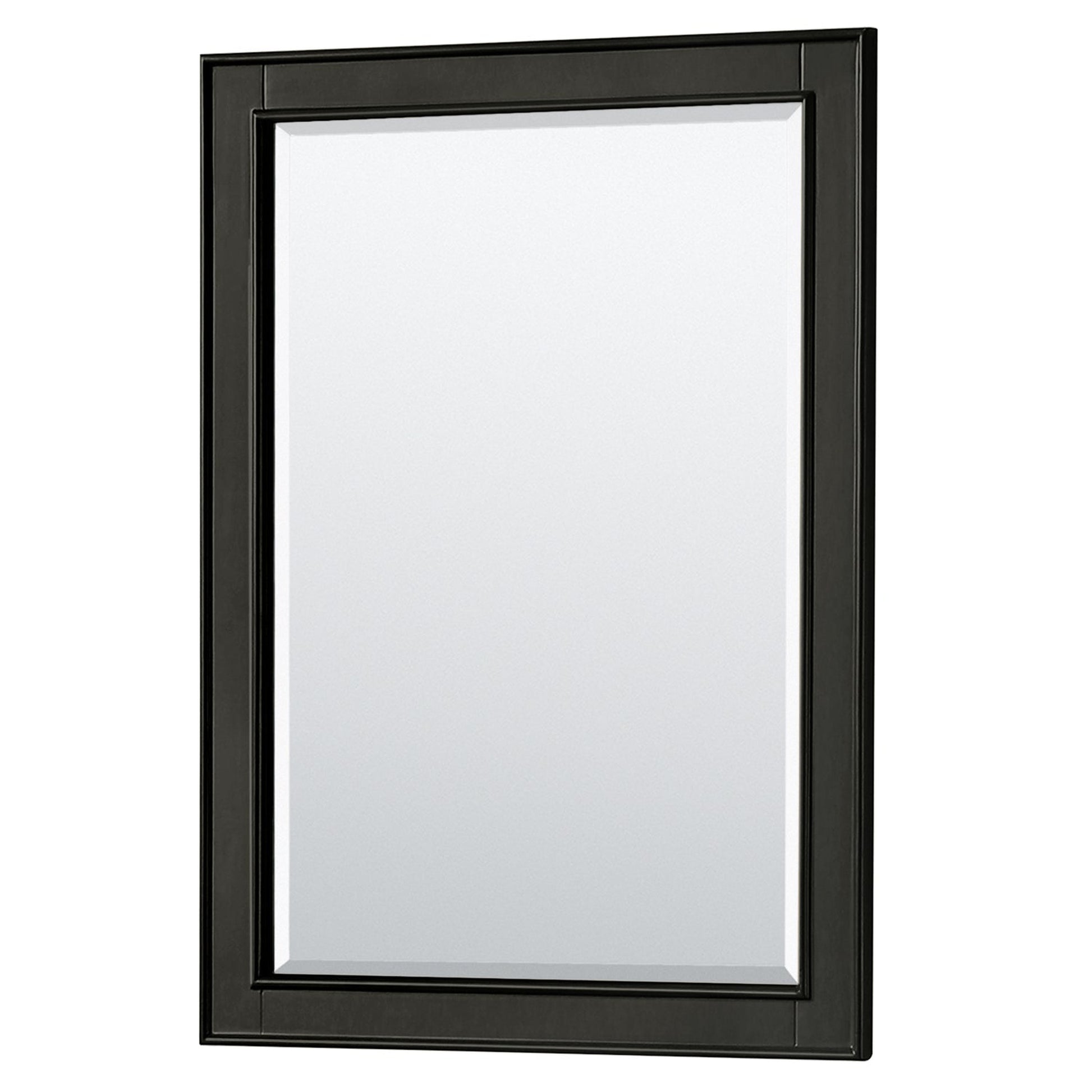 Wyndham Collection Deborah 60" Double Bathroom Vanity in Dark Espresso, White Cultured Marble Countertop, Undermount Square Sinks, 24" Mirror