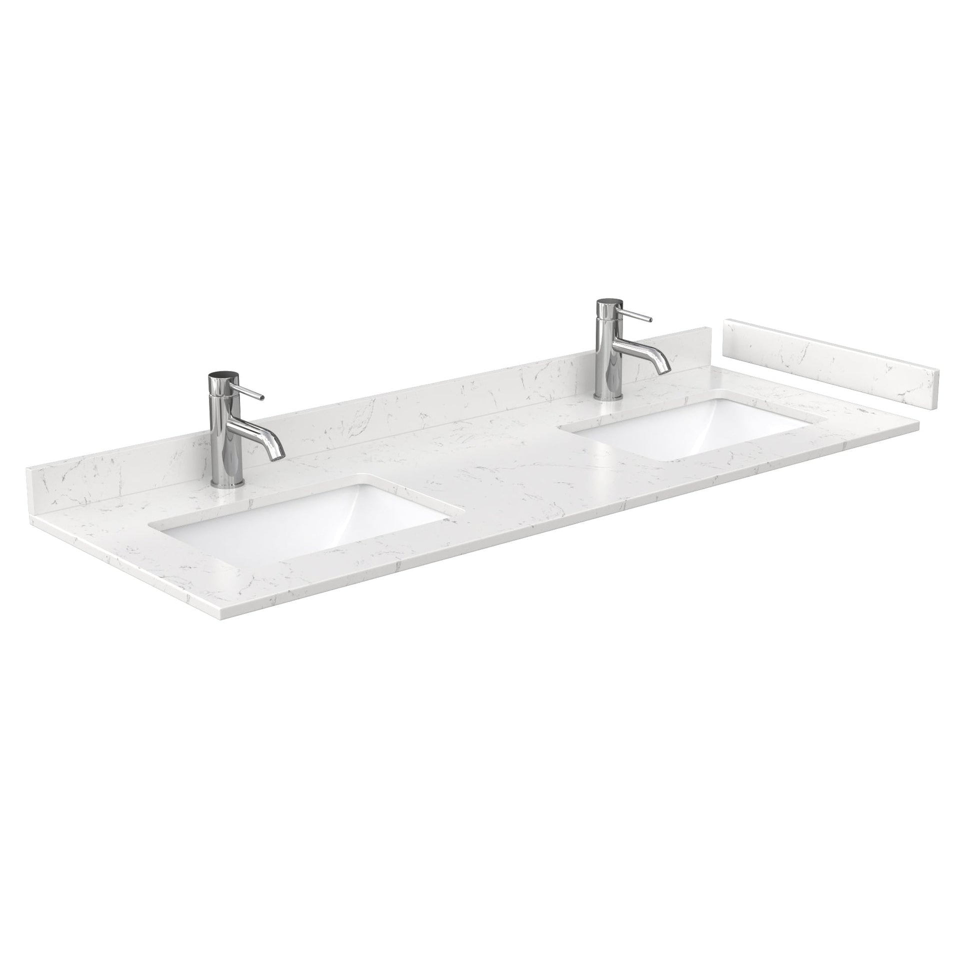 Wyndham Collection Deborah 60" Double Bathroom Vanity in Dark Gray, Light-Vein Carrara Cultured Marble Countertop, Undermount Square Sinks, 24" Mirror