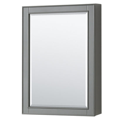 Wyndham Collection Deborah 60" Double Bathroom Vanity in Dark Gray, Light-Vein Carrara Cultured Marble Countertop, Undermount Square Sinks, Medicine Cabinet