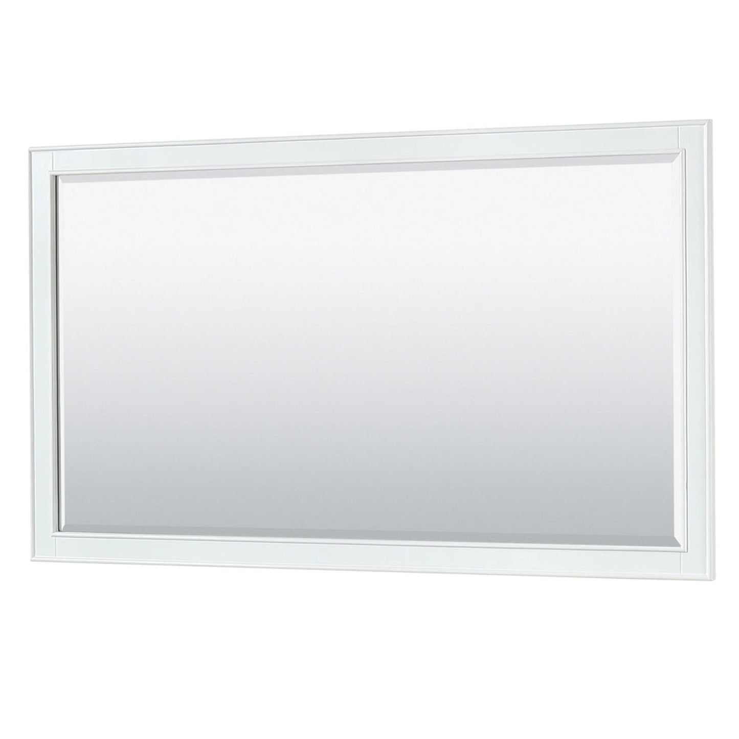 Wyndham Collection Deborah 60" Double Bathroom Vanity in White, Carrara Cultured Marble Countertop, Undermount Square Sinks, Brushed Gold Trim, 58" Mirror