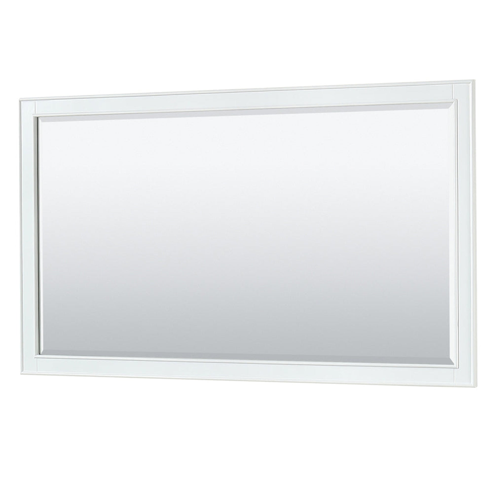 Wyndham Collection Deborah 60" Double Bathroom Vanity in White, White Carrara Marble Countertop, Undermount Square Sinks, and 58" Mirror
