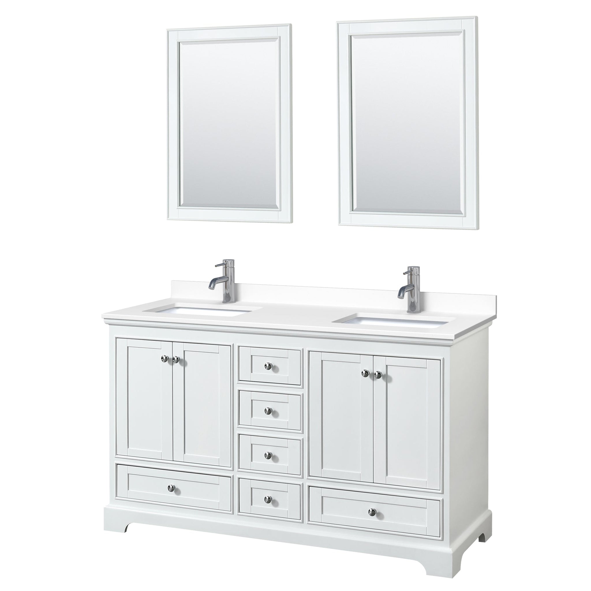 Wyndham Collection Deborah 60 Inch Double Bathroom Vanity - Thumbnail 2