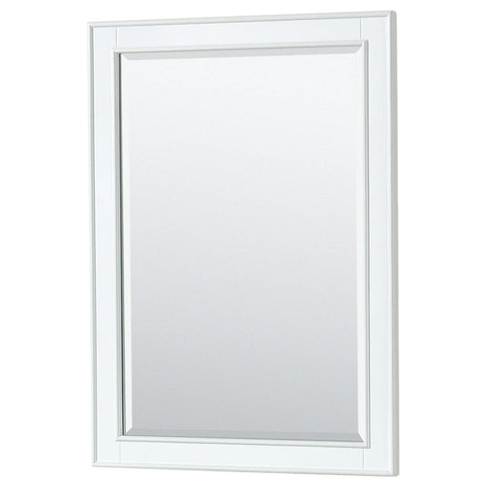 Wyndham Collection Deborah 60" Double Bathroom Vanity in White, White Cultured Marble Countertop, Undermount Square Sinks, 24" Mirror