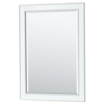 Wyndham Collection Deborah 60" Double Bathroom Vanity in White, White Cultured Marble Countertop, Undermount Square Sinks, Brushed Gold Trim, 24" Mirror