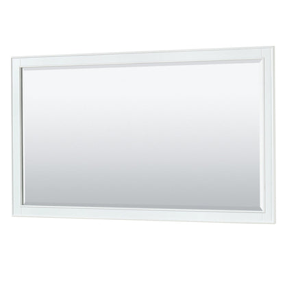Wyndham Collection Deborah 60" Double Bathroom Vanity in White, White Cultured Marble Countertop, Undermount Square Sinks, Brushed Gold Trim, 58" Mirror