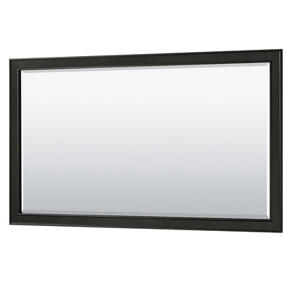 Wyndham Collection Deborah 60" Single Bathroom Vanity in Dark Espresso, Light-Vein Carrara Cultured Marble Countertop, Undermount Square Sink, 58" Mirror