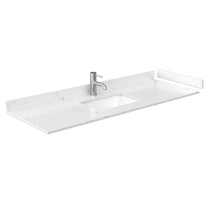Wyndham Collection Deborah 60" Single Bathroom Vanity in Dark Espresso, Light-Vein Carrara Cultured Marble Countertop, Undermount Square Sink, Medicine Cabinet