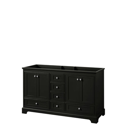 Wyndham Collection Deborah 60" Single Bathroom Vanity in Dark Espresso, No Countertop, No Sink, and 58" Mirror