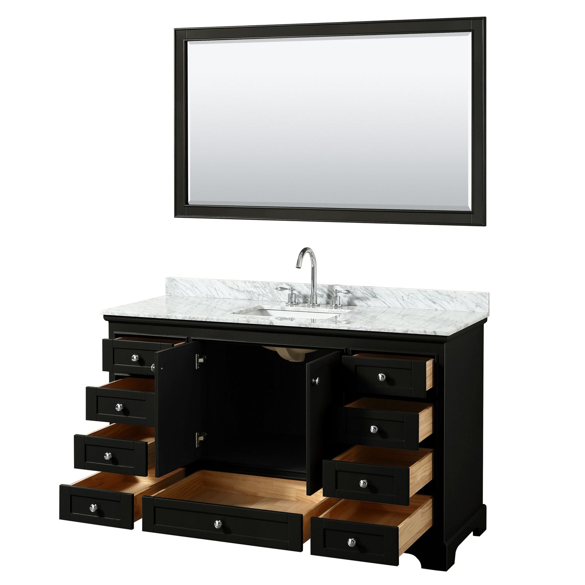Wyndham Collection Deborah 60" Single Bathroom Vanity Set with Medicine Cabinet