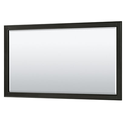 Wyndham Collection Deborah 60" Single Bathroom Vanity in Dark Espresso, White Carrara Marble Countertop, Undermount Square Sink, and 58" Mirror