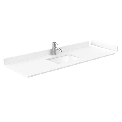 Wyndham Collection Deborah 60" Single Bathroom Vanity in Dark Espresso, White Cultured Marble Countertop, Undermount Square Sink, 58" Mirror