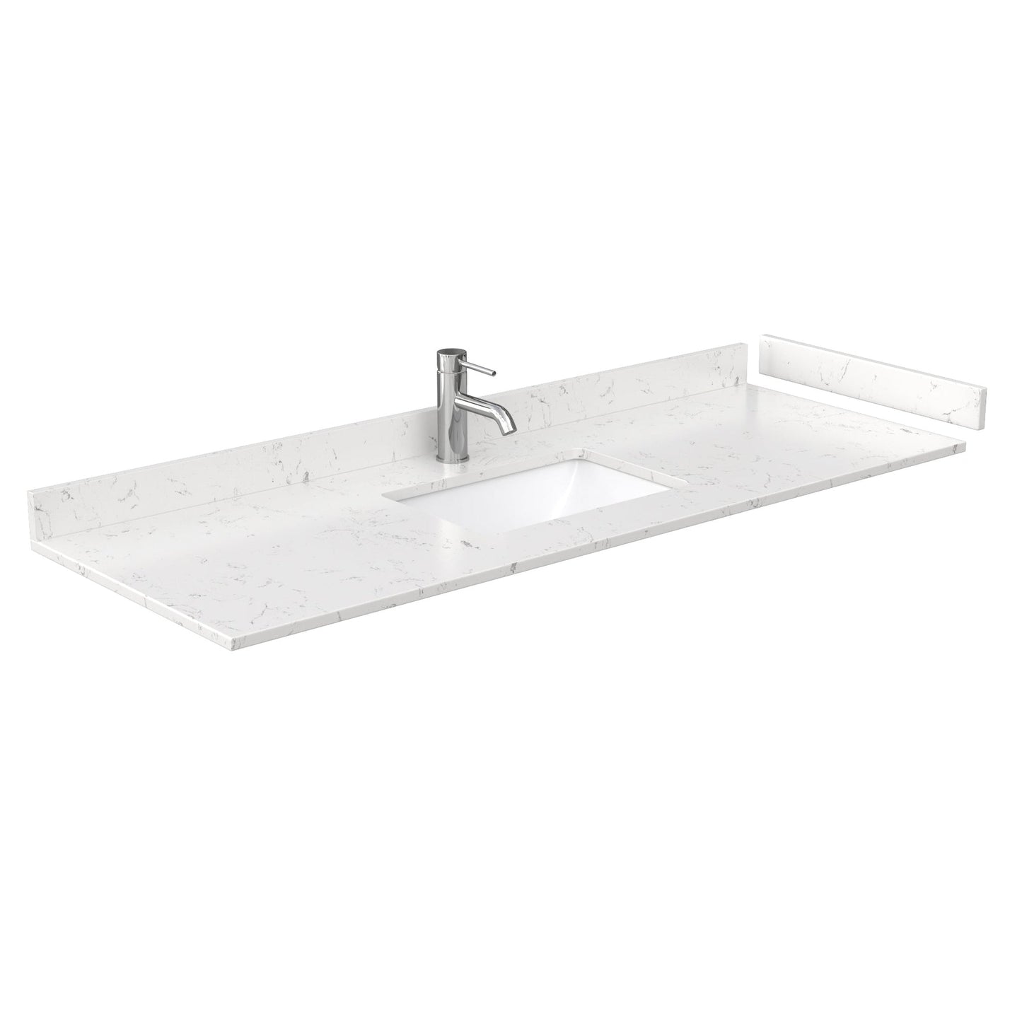 Wyndham Collection Deborah 60" Single Bathroom Vanity in Dark Gray, Light-Vein Carrara Cultured Marble Countertop, Undermount Square Sink, No Mirror