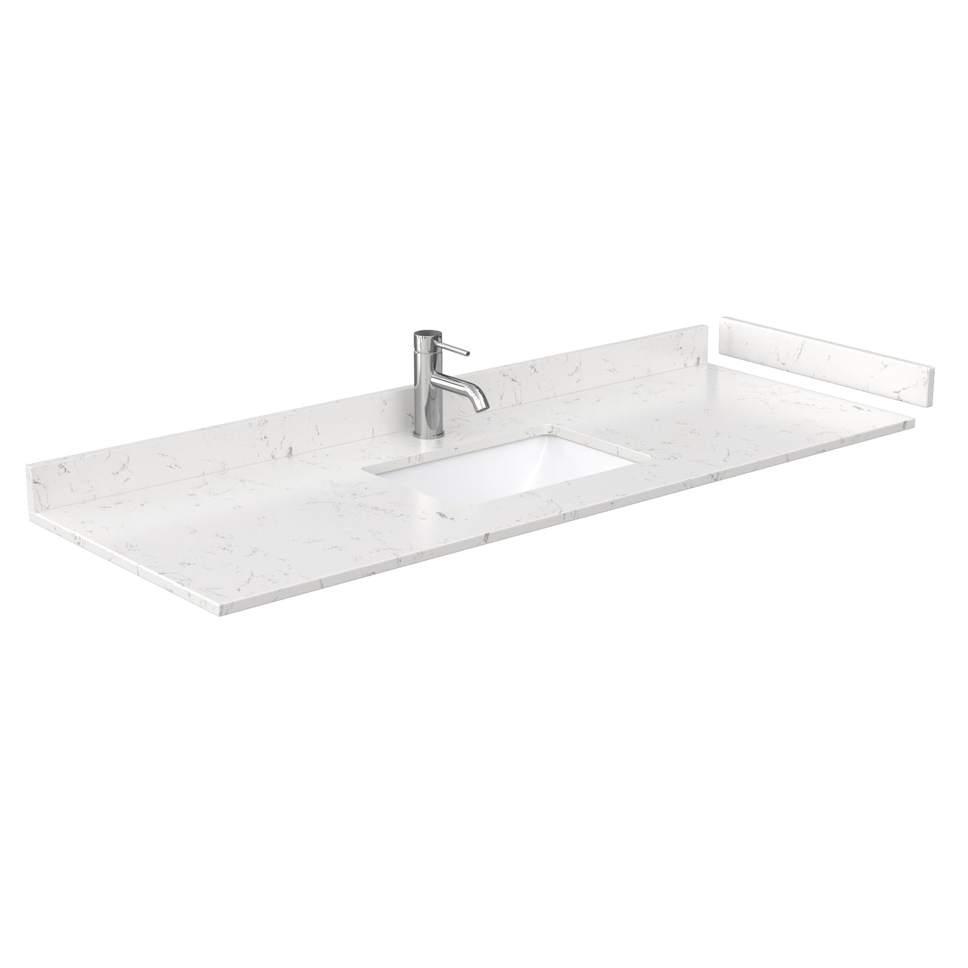 Wyndham Collection Deborah 60" Single Bathroom Vanity in Dark Gray, Light-Vein Carrara Cultured Marble Countertop, Undermount Square Sink, No Mirror
