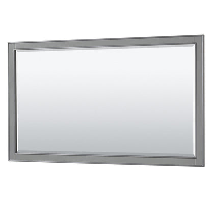 Wyndham Collection Deborah 60" Single Bathroom Vanity in Dark Gray, White Carrara Marble Countertop, Undermount Oval Sink, and 58" Mirror