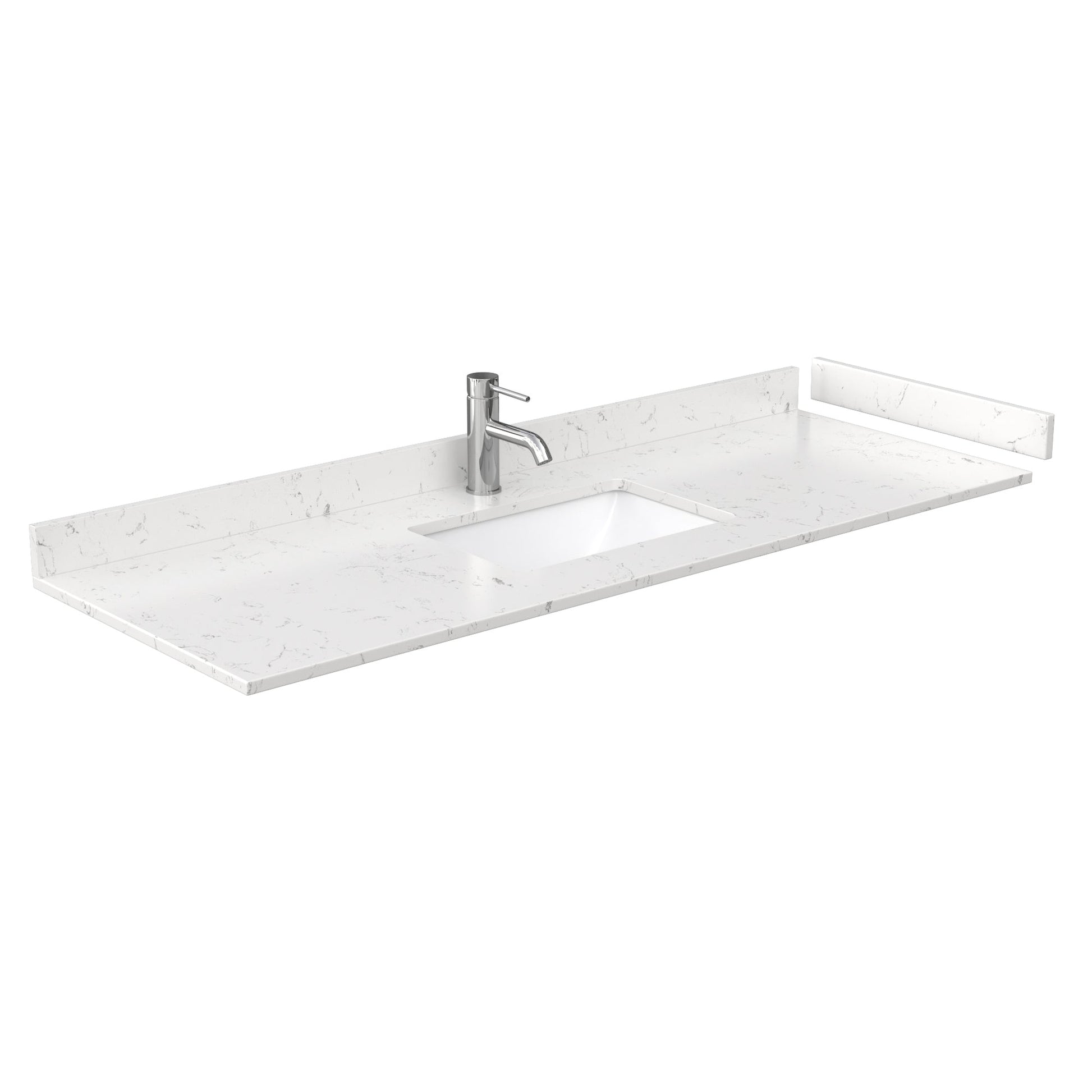 Wyndham Collection Deborah 60" Single Bathroom Vanity in White, Carrara Cultured Marble Countertop, Undermount Square Sink, Brushed Gold Trim, 58" Mirror