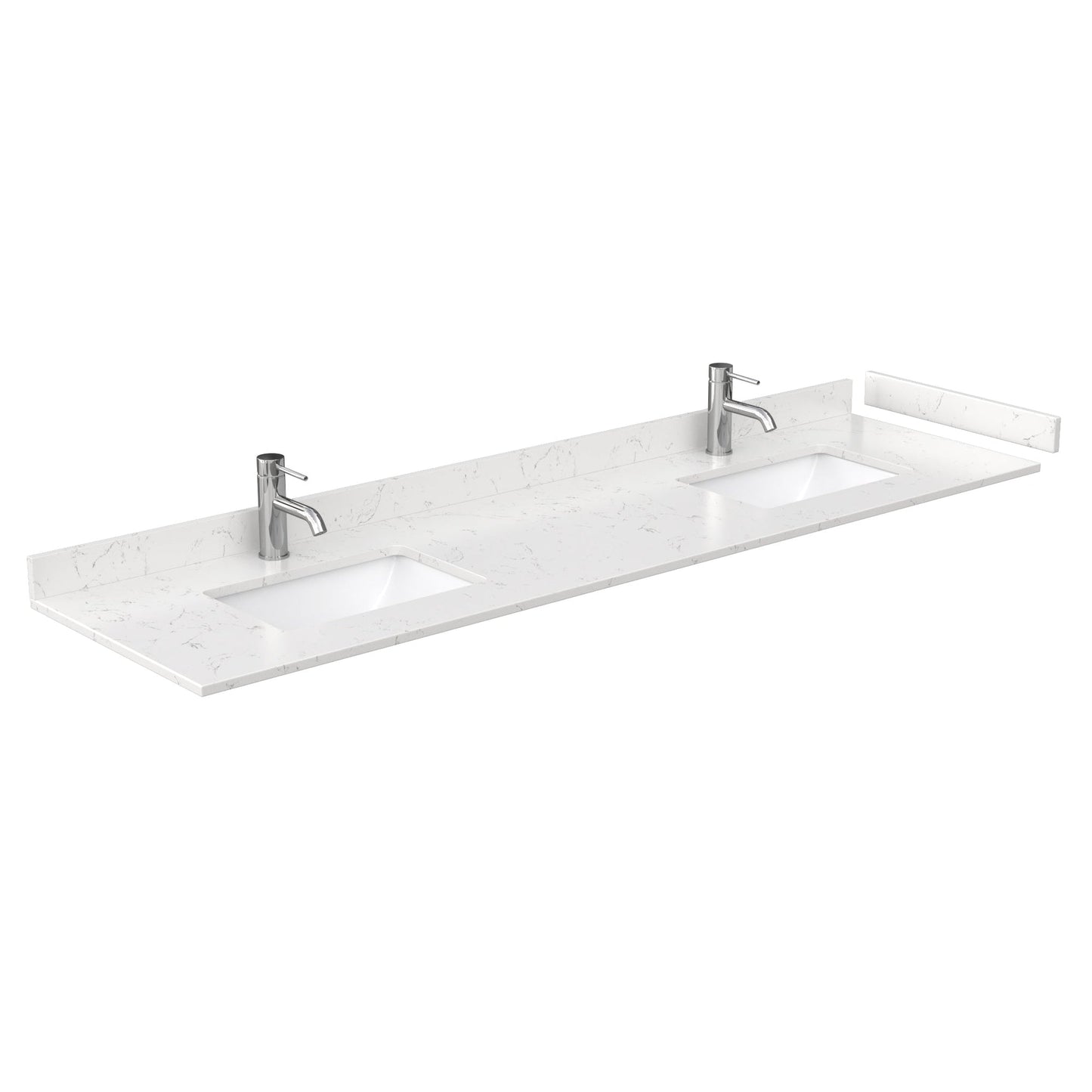 Wyndham Collection Deborah 80" Double Bathroom Vanity in Dark Gray, Light-Vein Carrara Cultured Marble Countertop, Undermount Square Sinks, Medicine Cabinet
