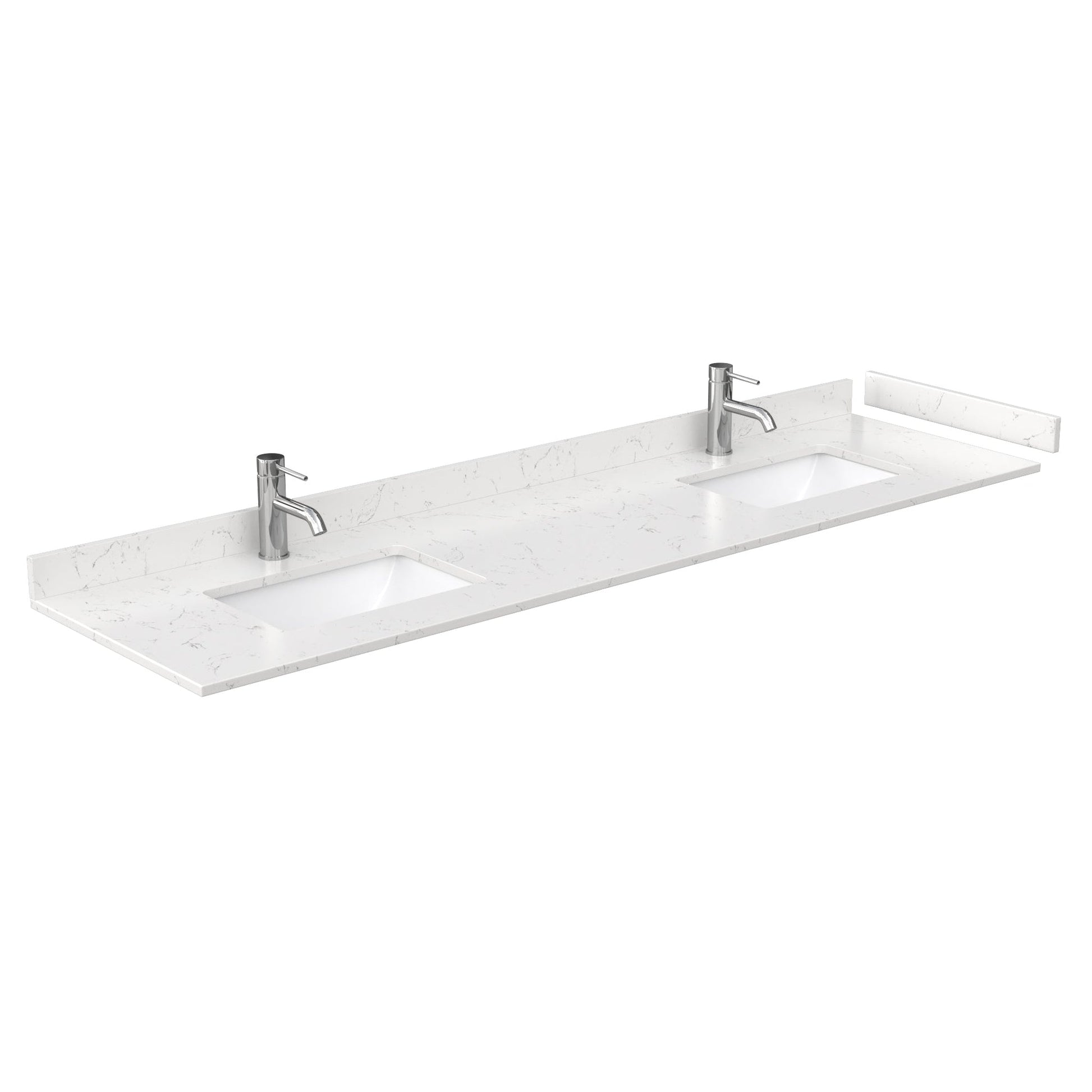 Wyndham Collection Deborah 80" Double Bathroom Vanity in Dark Gray, Light-Vein Carrara Cultured Marble Countertop, Undermount Square Sinks, Medicine Cabinet